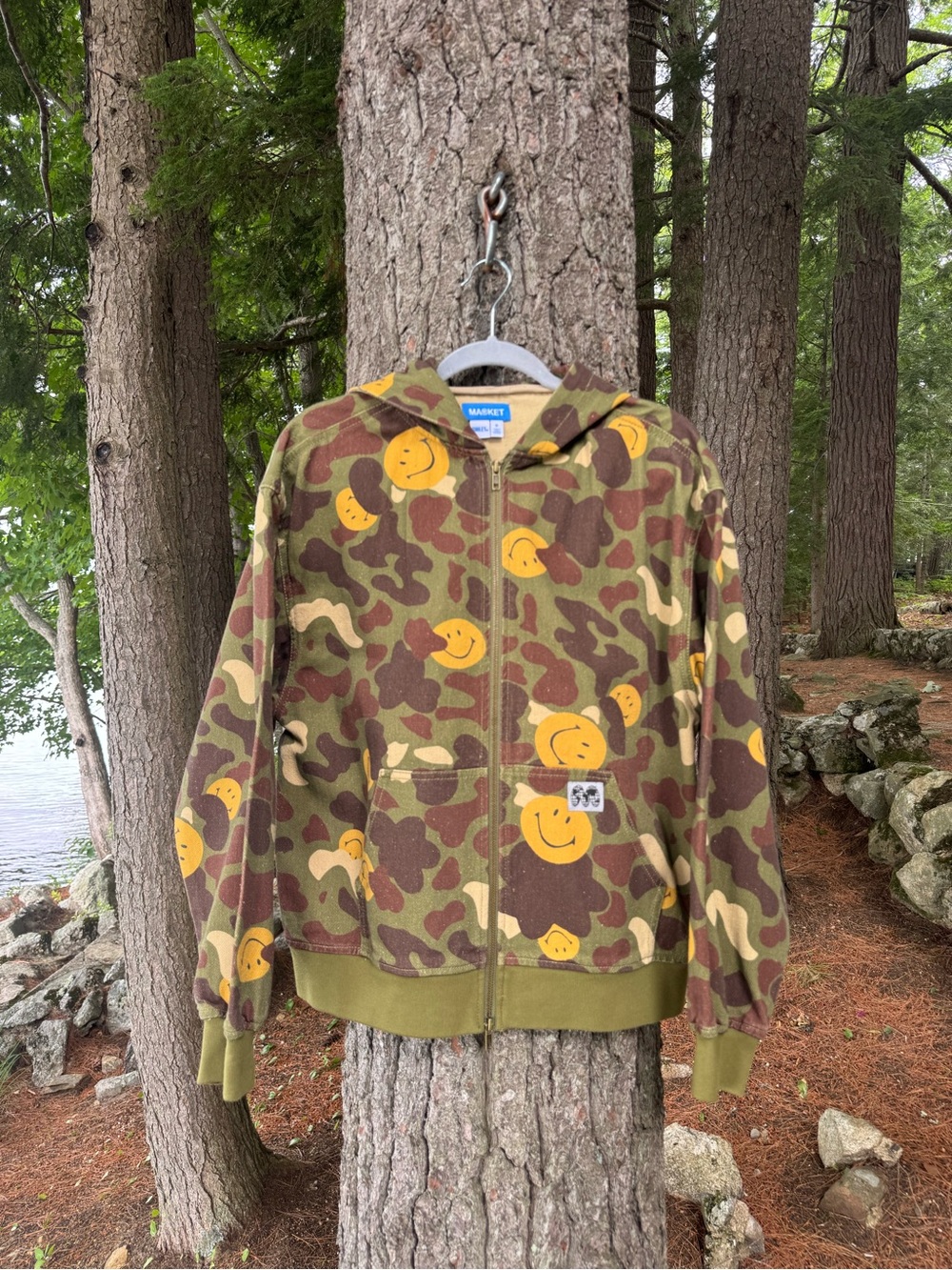 Market x Smiley Sturdy Cotton Camo Hoodie S